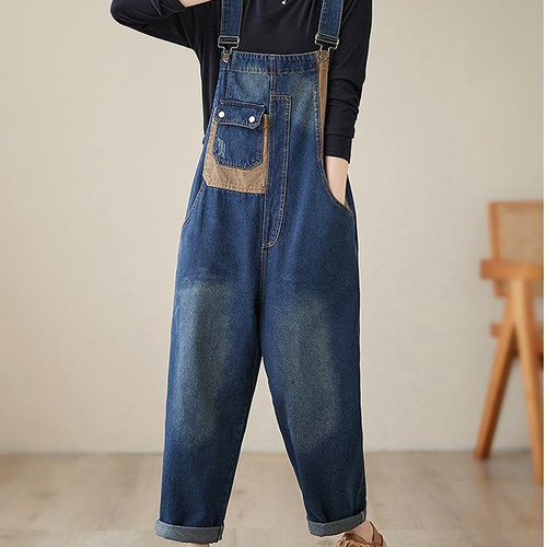 大きいサイズ レディース オーバーオール サロペット秋冬 春 デニム