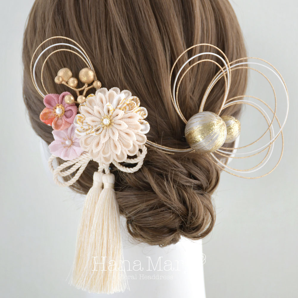 桜　袴　卒業式髪飾り　つまみ細工　成人式用髪飾り 卒業式　ヘアアクセ　七五三　ピンク　ヘア飾り　着物　振袖