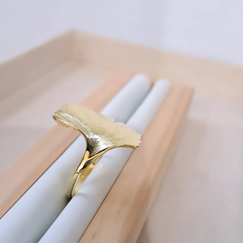 18金イチョウの指輪】K18イチョウリング 銀杏 イチョウアクセサリー