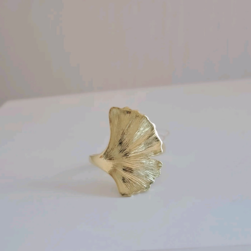 18金イチョウの指輪】K18イチョウリング 銀杏 イチョウアクセサリー