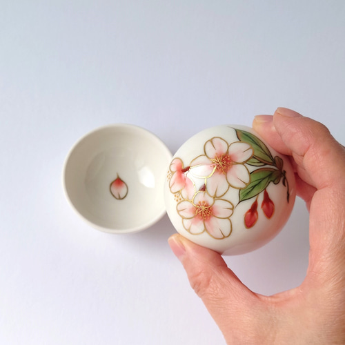 小さな可愛いボンボニエール。枝桜 ボンボニエール 磁器 その他