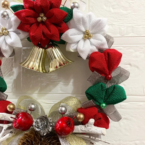 つまみ細工リース ☆クリスマスリース☆ リース muu 通販 18518873