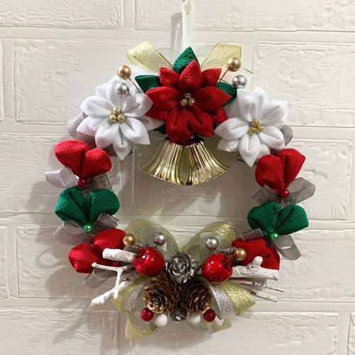 つまみ細工リース ☆クリスマスリース☆ リース muu 通販