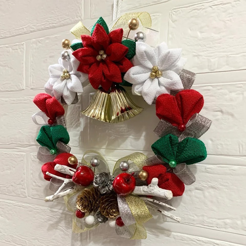 つまみ細工リース ☆クリスマスリース☆ リース muu 通販