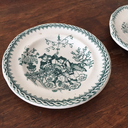 アンティーク 小物 プレート ムスティエ Moustiers 18世紀 花 プレート