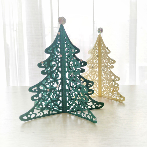 400yen☆ クリスマスツリー ペーパークラフトセット その他インテリア