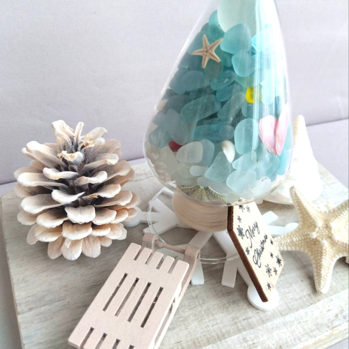 海を感じる硝子ツリー シーグラスツリー ナチュラルツリー インテリア