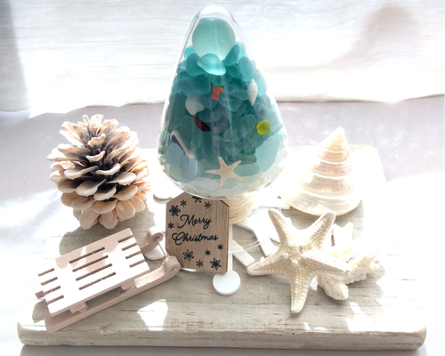 inuinu様　2点お纏め　海のクリスマス❣️ガラス　シーグラスアート inuinu様 2点お纏め 海のクリスマス❣️ガラス シーグラスアート
