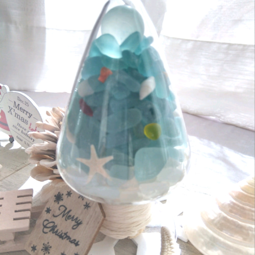 海を感じる硝子ツリー シーグラスツリー ナチュラルツリー インテリア