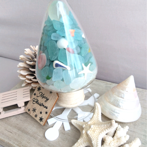 海を感じる硝子ツリー シーグラスツリー ナチュラルツリー インテリア