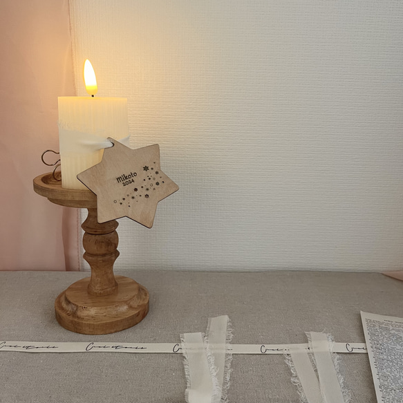 クリスマス　木製オーナメント　名入り　 7枚目の画像