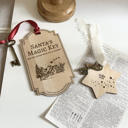 クリスマス　木製オーナメント　名入り　 3枚目の画像