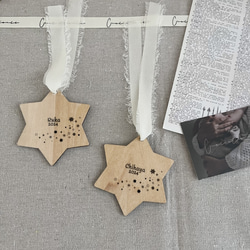 クリスマス　木製オーナメント　名入り　 2枚目の画像