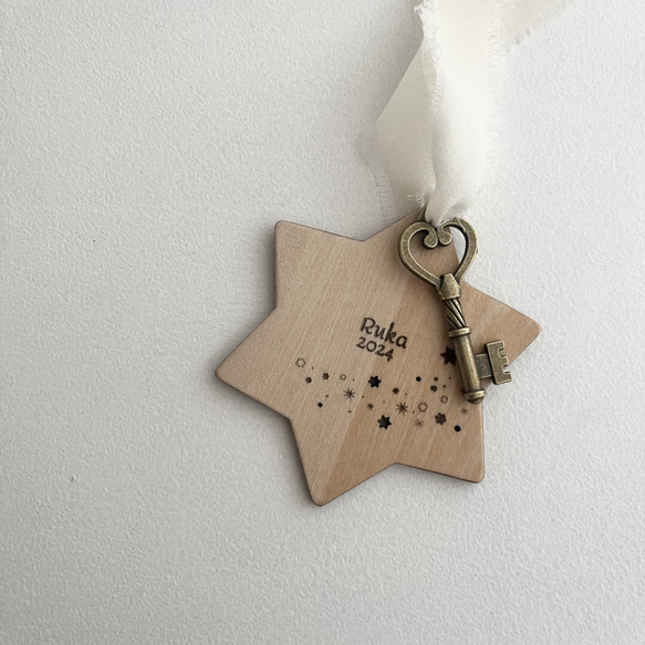 クリスマス　木製オーナメント　名入り　 4枚目の画像