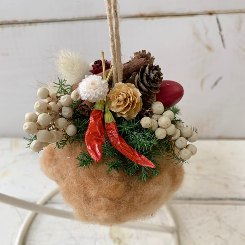 ドライフラワー‪✿ブラウンコットンのオーナメント ドライフラワー は‬