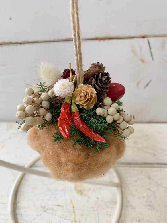 ドライフラワー‪✿ブラウンコットンのオーナメント ドライフラワー は‬