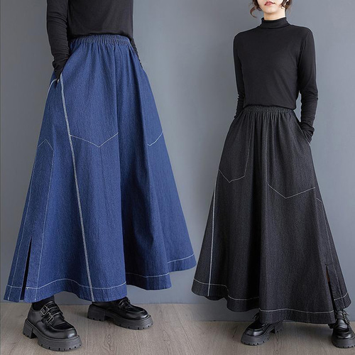 大きいサイズ デニム スカート ロング レディース 秋冬 春 大きいサイズ デニム スカート ロング レディース 秋冬 春