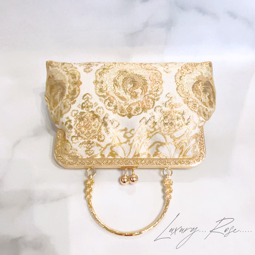 花柄 京都　西陣織　正絹　和装用バッグ　結婚式　成人式　パーティー 花柄 京都 西陣織 正絹 和装用バッグ 結婚式 成人式 パーティー