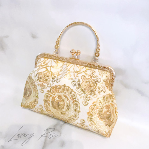 花柄 京都　西陣織　正絹　和装用バッグ　結婚式　成人式　パーティー 京都　西陣織　正絹　和装用バッグ　結婚式　成人式　パーティー 花柄