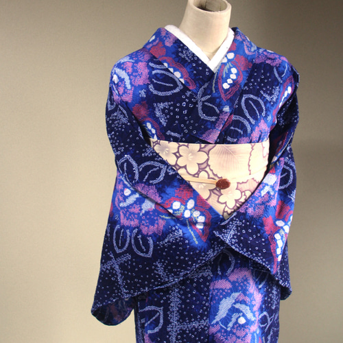 long＊green flower＊有松鳴海絞り浴衣 花 A739 | kimono tento