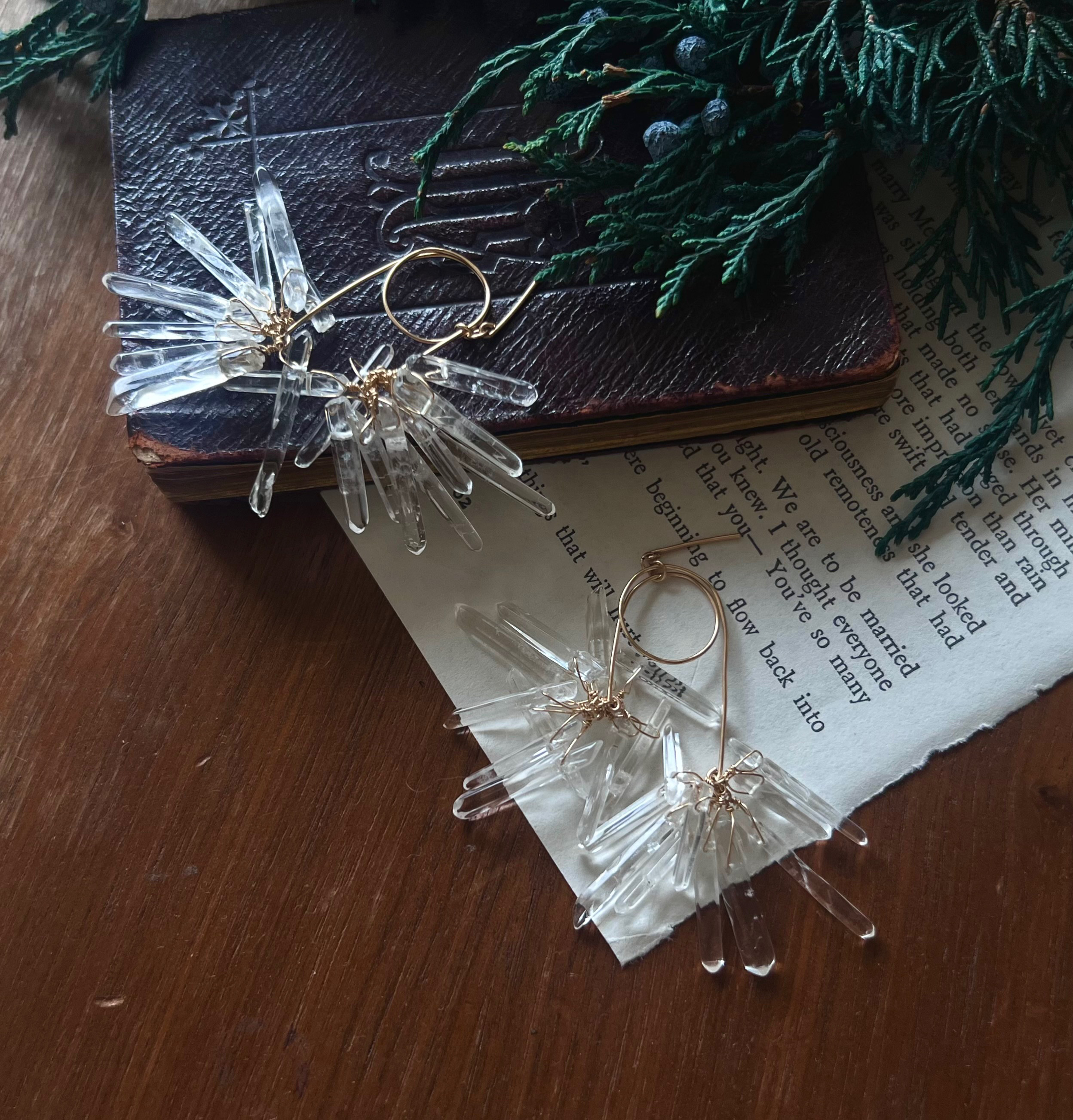 【再販】大ぶりピアス／イヤリング【クリスタル】テークルシリーズ 14kgf