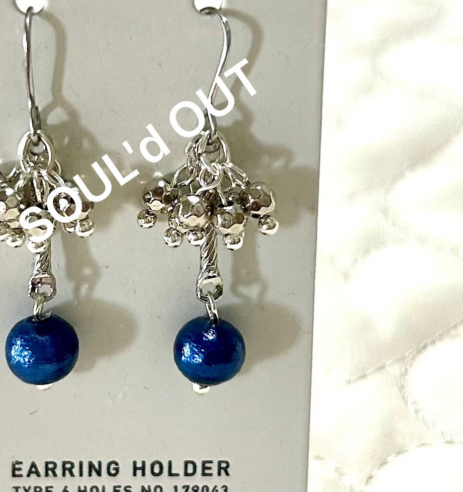 «593»◤完売しました◢  国産コットンパール*ロイヤルブルー*シルバー系*