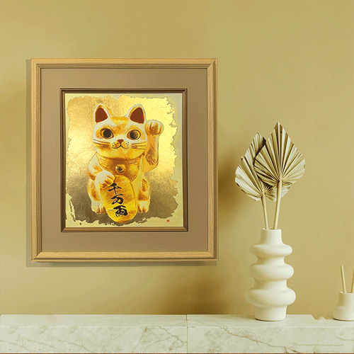人を招く招き猫」(額付き)-金色の色紙絵 絵画 開運絵師工房 通販 人を招く招き猫」(額付き)-金色の色紙絵 絵画 開運絵師工房 通販