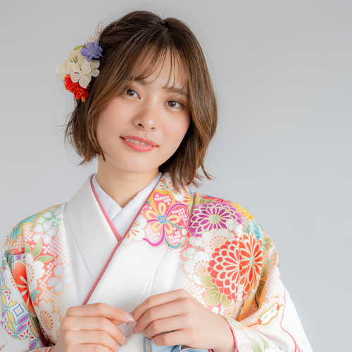 ショートボブ/ショートヘア卒業式袴髪飾りR白】桜のヘッドドレス