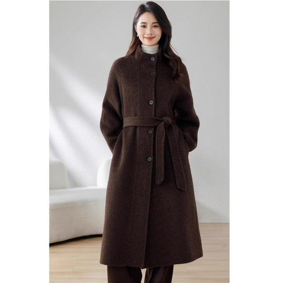 スリムなロングメルトンコート❉3つの色のスタイル❉通勤に適して