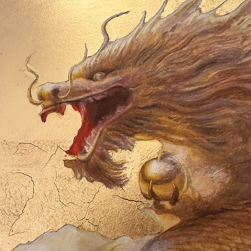金色の龍神の絵」(額付き) 絵画 開運絵師工房 通販 18520211｜Creema