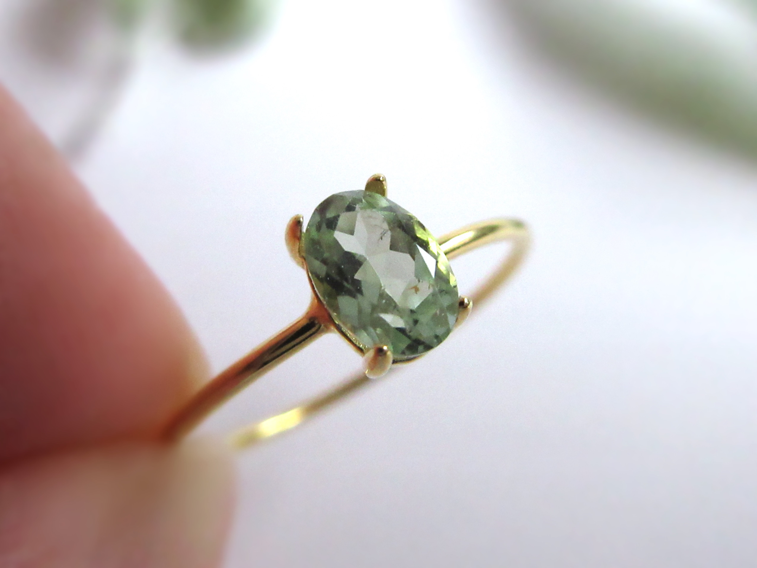 【美粒】6×4mmコンゴ産「ミントトルマリン」リング【10月の誕生石】