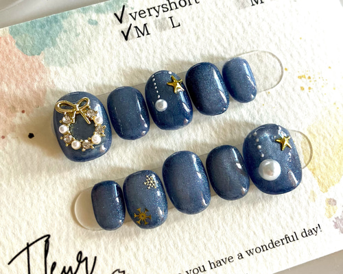 オーダーネイルチップNo.397 クリスマス キラキラ可愛いデザイン オーダーネイルチップNo.397 クリスマス キラキラ可愛いデザイン 確認