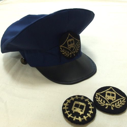 受注生産】なりきり帽子～運転手さん＆車掌さん～(紺） 帽子(ベビー