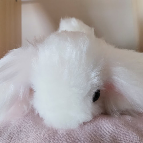 なめらかでふわふわな長毛がかわいい♡ ウサギぬいぐるみ（約14×12×6cm） うさぎ ぬいぐるみ ウサギ ふわふわ キュート販売 CUTE MOUMOUうさぎ S
