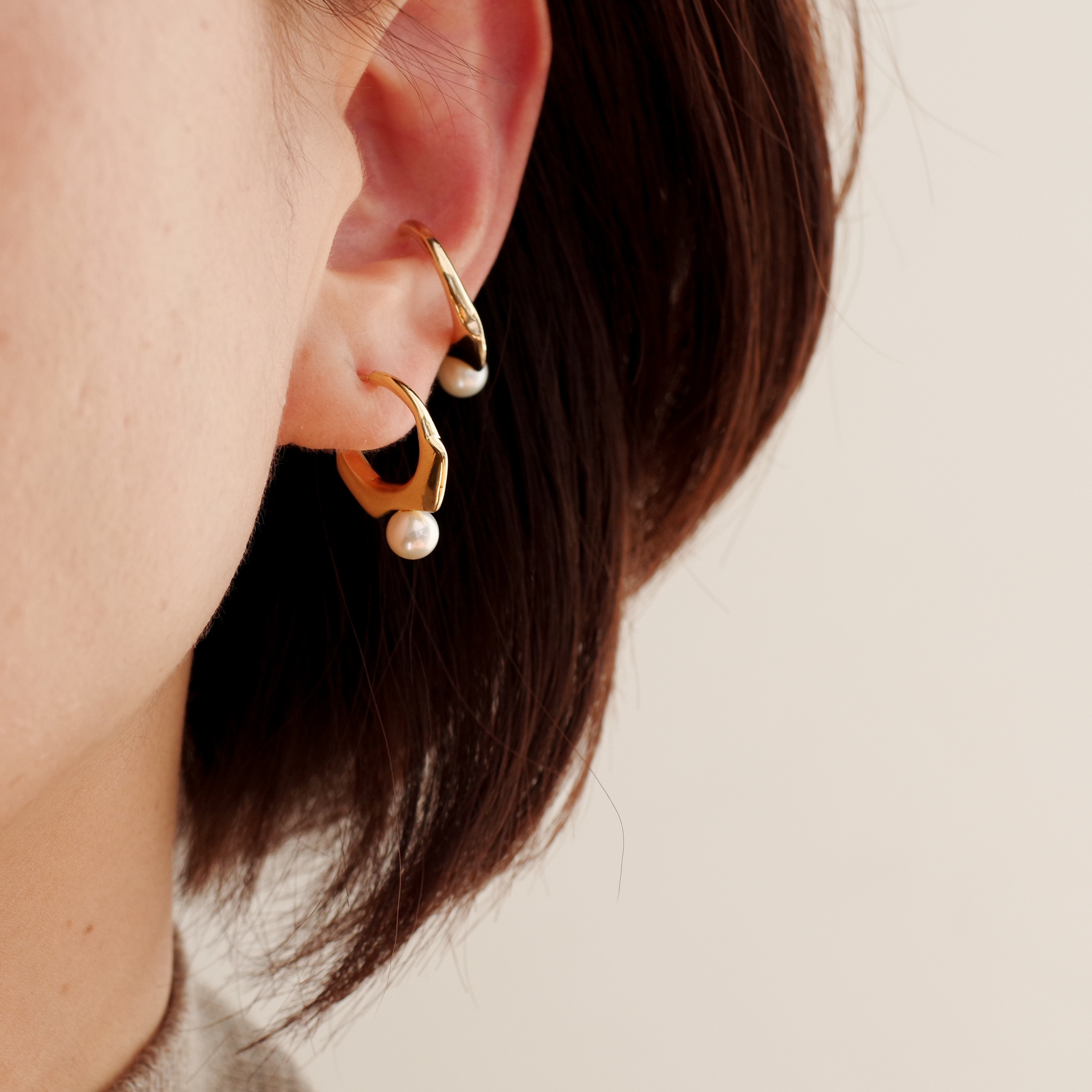PIERCE/ | SP-18| big pearl - gold