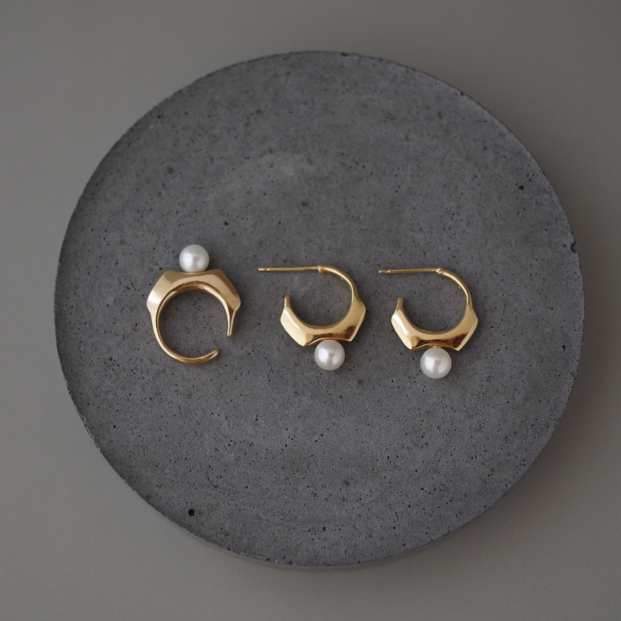 PIERCE/ | SP-18| big pearl - gold