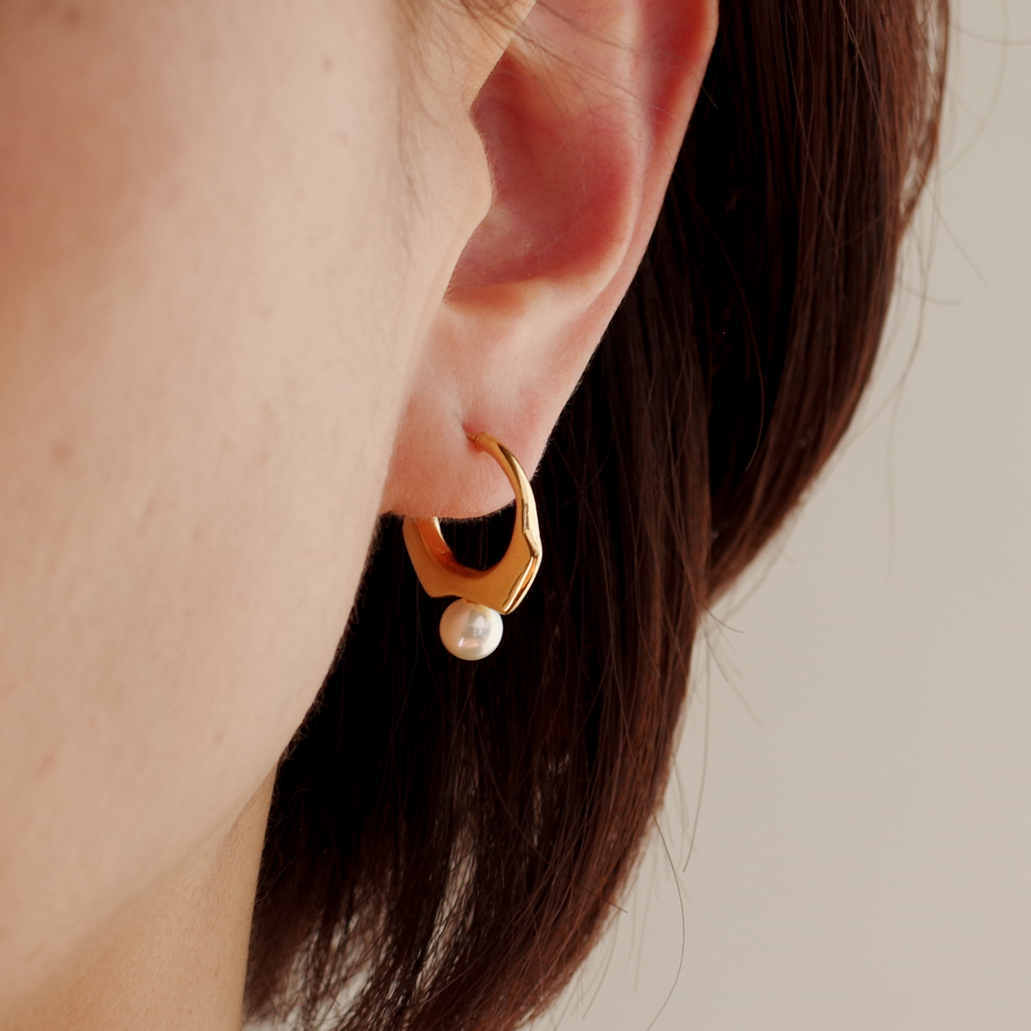 PIERCE/ | SP-18| big pearl - gold