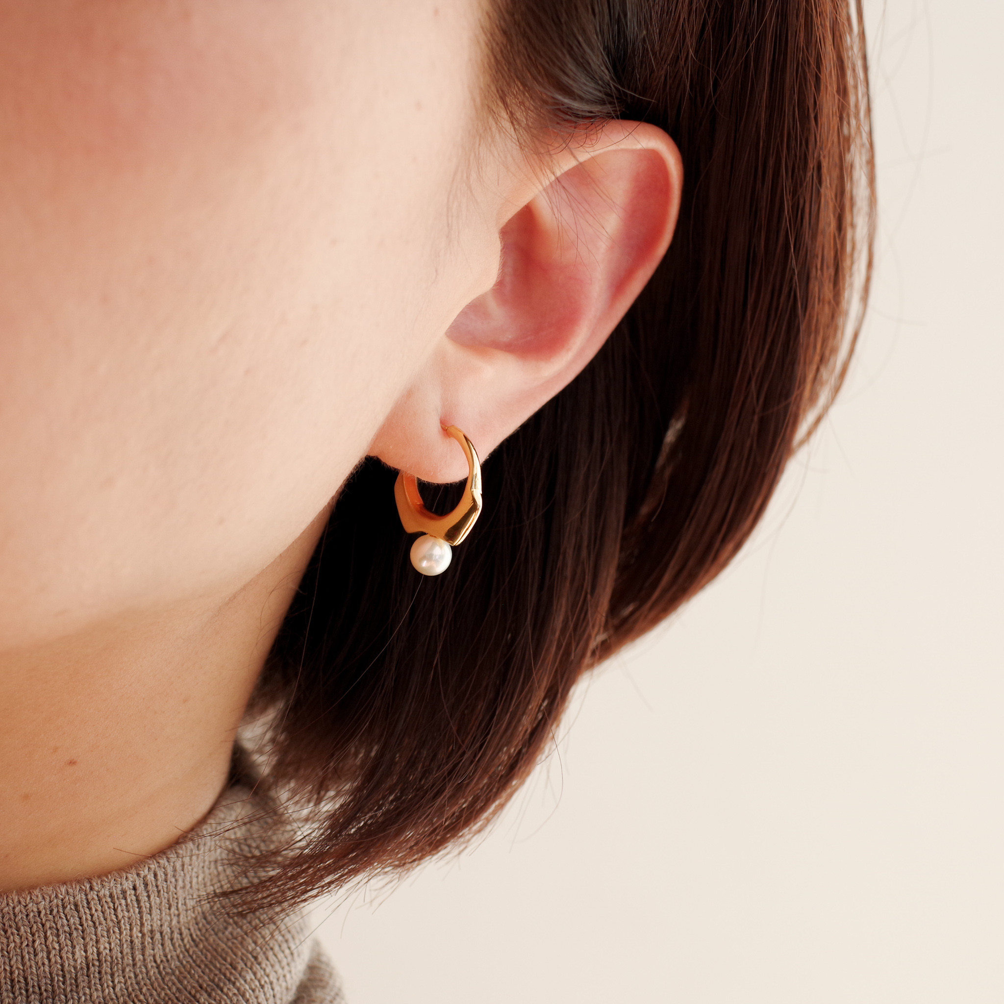 PIERCE/ | SP-18| big pearl - gold