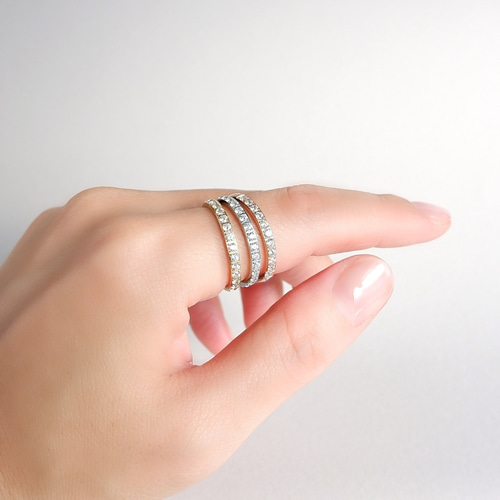 フルエタニティリング ジルコニア サージカルステンレス 指輪