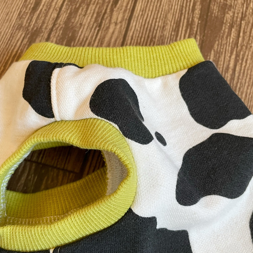 牛柄 モノトーン ロングサイズ タンクトップ ダックス服 ペットウエア