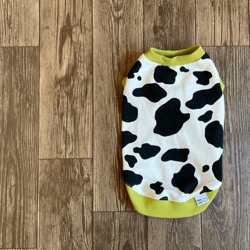 牛柄 モノトーン ロングサイズ タンクトップ ダックス服 ペットウエア