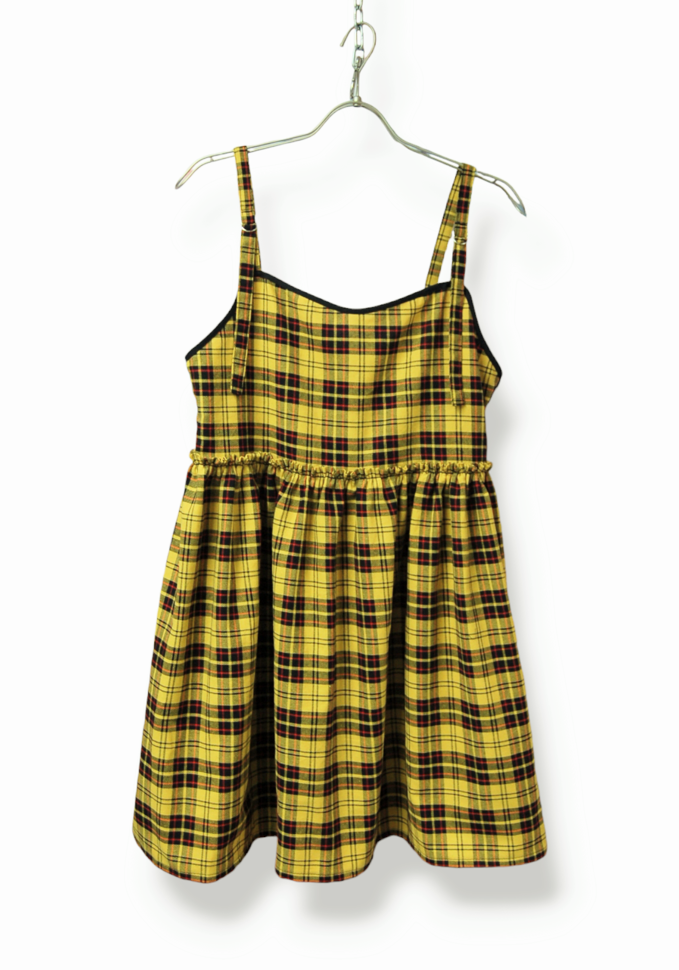 タータンチェック　キャミソール　ギャザーチュニック