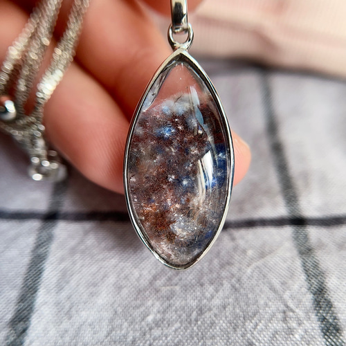 天然無処理 美しいバイカラー デュモルチェライト ペンダント No688  