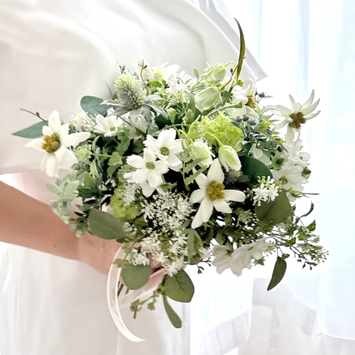 ハワイ風ヒトデ とフラワーのクラッチブーケとブートニア アートフラワー】アンティークピンククラッチブーケ 【結婚式