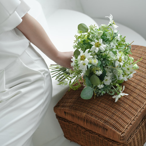 アーティフィシャルフラワー　ウェディング　ブーケ　ブートニア　結婚式　前撮り ウェディングブーケ ブートニア付き 造花 前撮り 和装