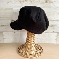 ウールキャスケット・黒茶色 2枚目の画像