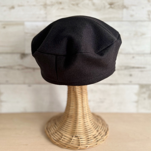 ウールキャスケット・黒茶色 10枚目の画像