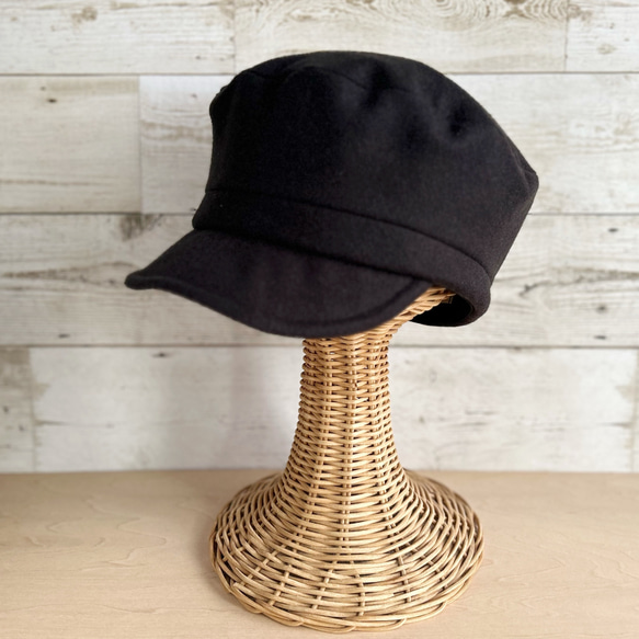 ウールキャスケット・黒茶色 8枚目の画像