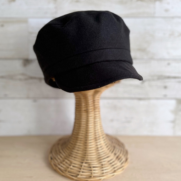 ウールキャスケット・黒茶色 5枚目の画像