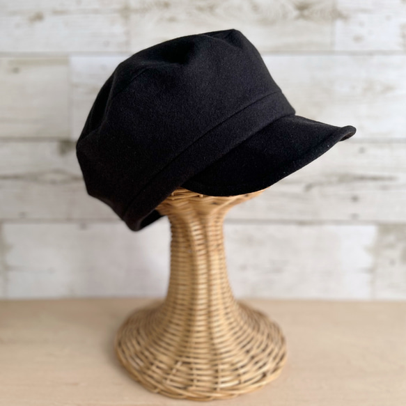 ウールキャスケット・黒茶色 4枚目の画像